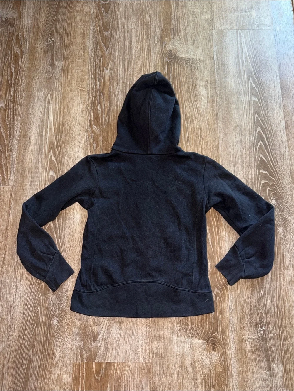 Vintage Y2K Nike Black Zip-Up Hoodie with Pastel Logo